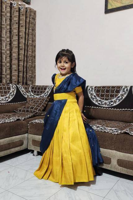 kids elegent lehenga softy silk  Affordable kids wear suppliers in Bangalore